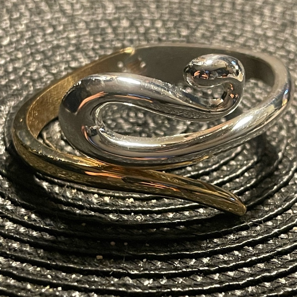 Vintage Gold/silver “snake” cuff bangle.